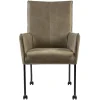 lederen_armstoel_taupe_me_1.webp Hot Straluma Lederen armstoel taupe met zwarte poot en wieltjes