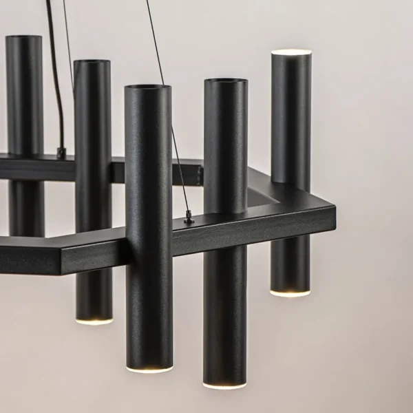 Discount Straluma 12-Lichts design hanglamp 6-hoekig mat zwart