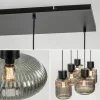 lichts_eettafelhanglamp_g_2-1.webp New Straluma 5-Lichts eettafelhanglamp geribbeld smoke glas met zwart