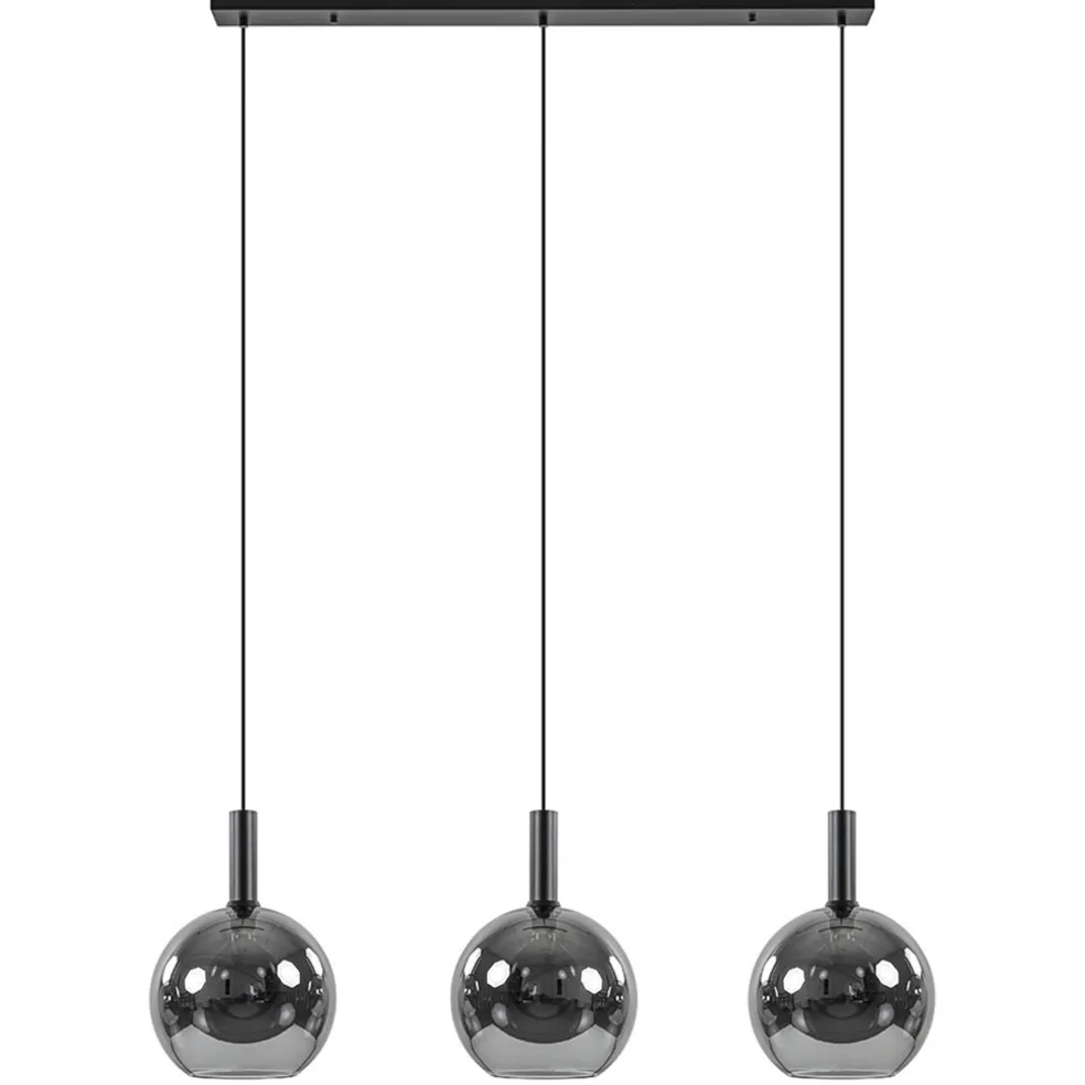 lichts_eettafelhanglamp_m_0-2.webp Best Sale Straluma 3-Lichts eettafelhanglamp mat zwart met smoke glas 30 cm