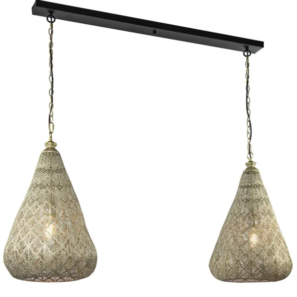 lichts_eettafelhanglamp_m_1-4.webp Fashion Straluma 2-Lichts eettafelhanglamp mat goud/zwart oriental