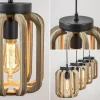 New Straluma 4-Lichts eettafelhanglamp mat zwart met ruw hout