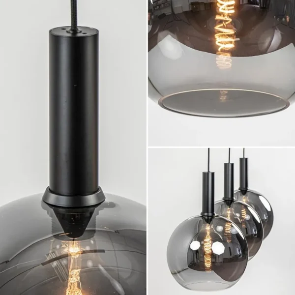 lichts_eettafelhanglamp_m_2-2.webp Best Sale Straluma 3-Lichts eettafelhanglamp mat zwart met smoke glas 30 cm