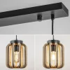 New Straluma 4-Lichts eettafelhanglamp mat zwart met ruw hout