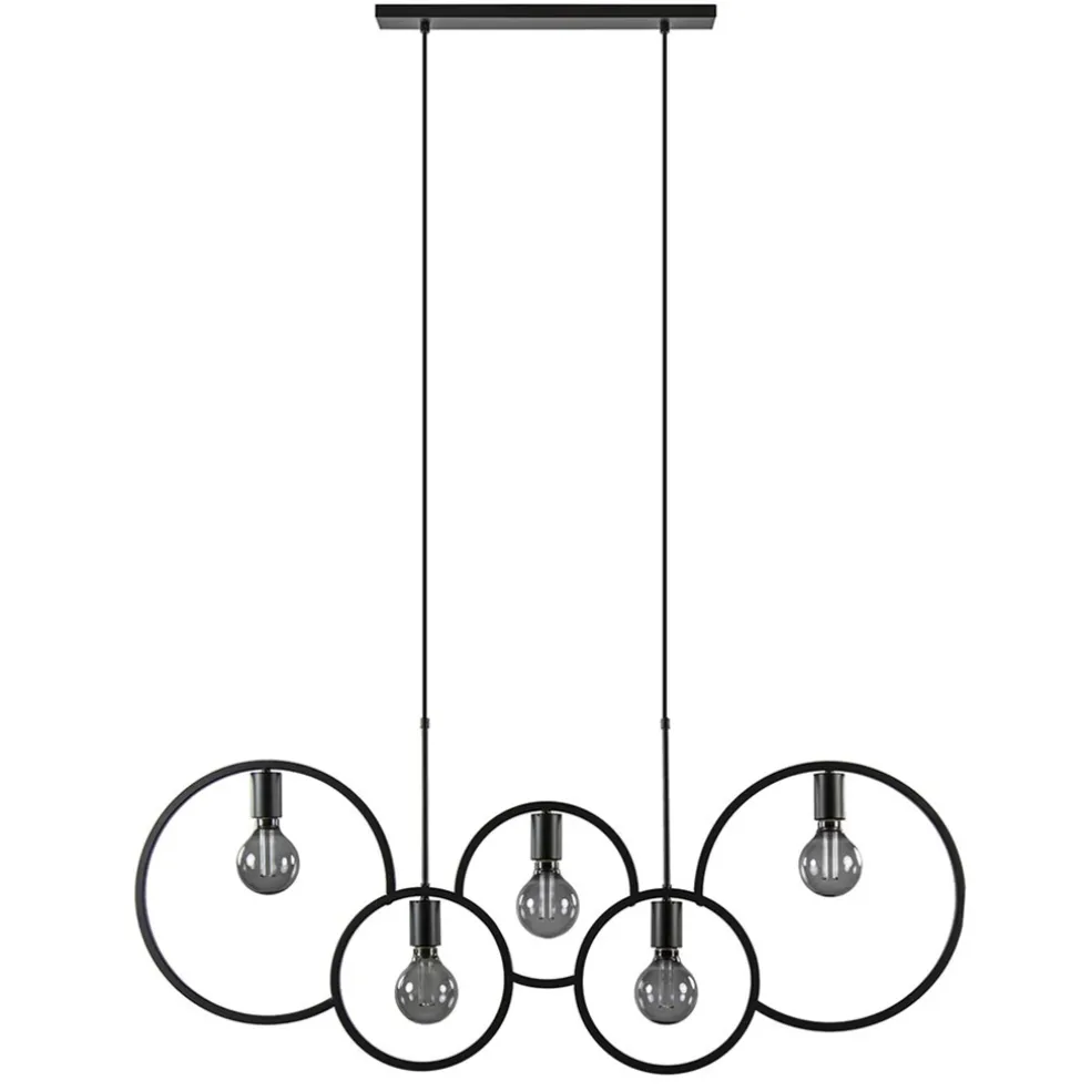 lichts_eettafelhanglamp_r_0-1.webp Outlet Straluma 5-Lichts eettafelhanglamp ringen mat zwart