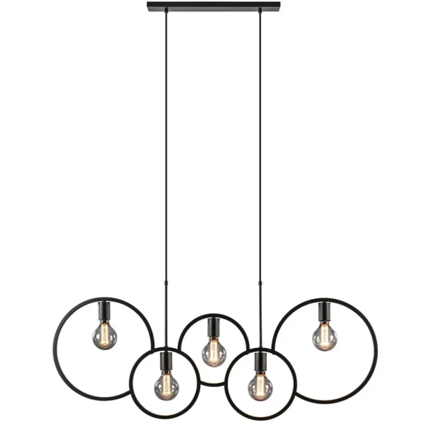 lichts_eettafelhanglamp_r_1-1.webp Outlet Straluma 5-Lichts eettafelhanglamp ringen mat zwart