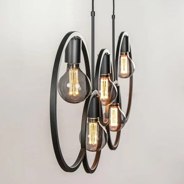 lichts_eettafelhanglamp_r_2-1.webp Outlet Straluma 5-Lichts eettafelhanglamp ringen mat zwart
