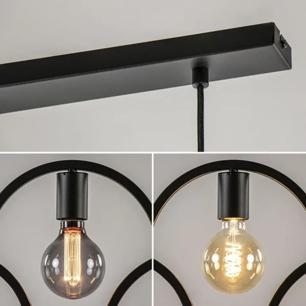 lichts_eettafelhanglamp_r_3-1.webp Outlet Straluma 5-Lichts eettafelhanglamp ringen mat zwart