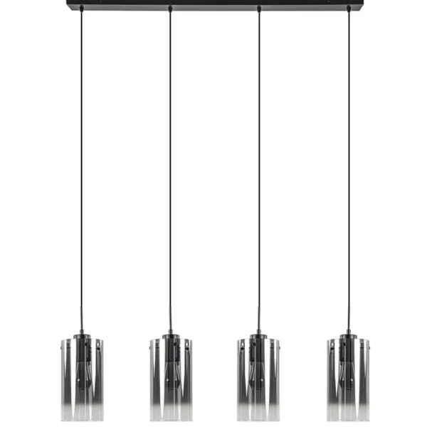 lichts_eettafelhanglamp_s_0.webp Store Straluma 4-Lichts eettafelhanglamp smoke glas met verloop