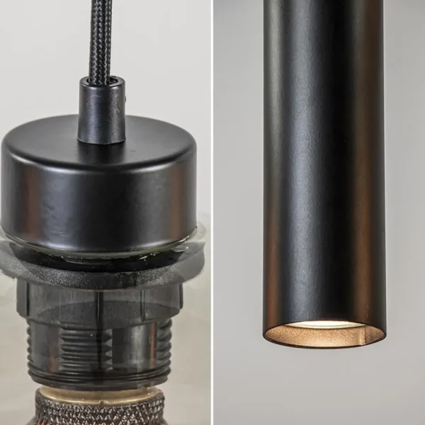 lichts_eettafelhanglamp_s_2-1.webp Discount Straluma 8-Lichts eettafelhanglamp smoke glas + GU10 spots