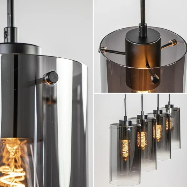 lichts_eettafelhanglamp_s_2.webp Store Straluma 4-Lichts eettafelhanglamp smoke glas met verloop