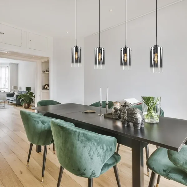 lichts_eettafelhanglamp_s_4.webp Store Straluma 4-Lichts eettafelhanglamp smoke glas met verloop