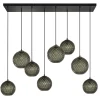 lichts_eettafelhanglamp_z_0-6.webp New Straluma 8-Lichts eettafelhanglamp zwart met smoke glazen kappen reliëf