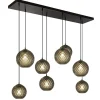 lichts_eettafelhanglamp_z_1-6.webp New Straluma 8-Lichts eettafelhanglamp zwart met smoke glazen kappen reliëf