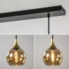 lichts_eettafelhanglamp_z_3-1.webp Hot Straluma 4-Lichts eettafelhanglamp zwart/goud met amber glazen bollen