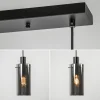 lichts_eettafelhanglamp_z_3-2.webp Discount Straluma 3-Lichts eettafelhanglamp zwart met cilinder smoke glas