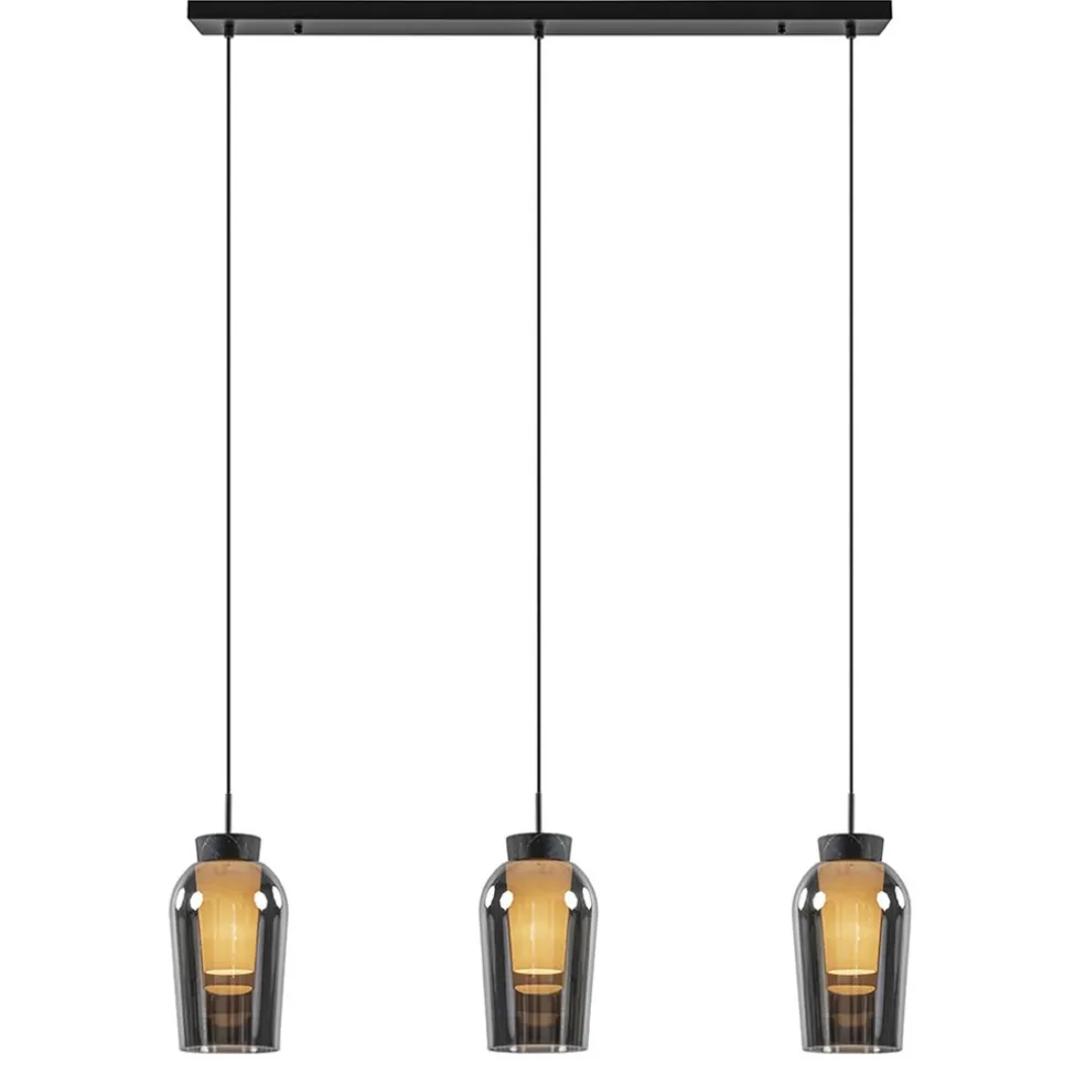 lichts_hanglamp_balk_zwar_0.webp Discount Straluma 3-Lichts hanglamp balk zwart/marmer met smoke glas
