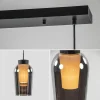 Discount Straluma 3-Lichts hanglamp balk zwart/marmer met smoke glas