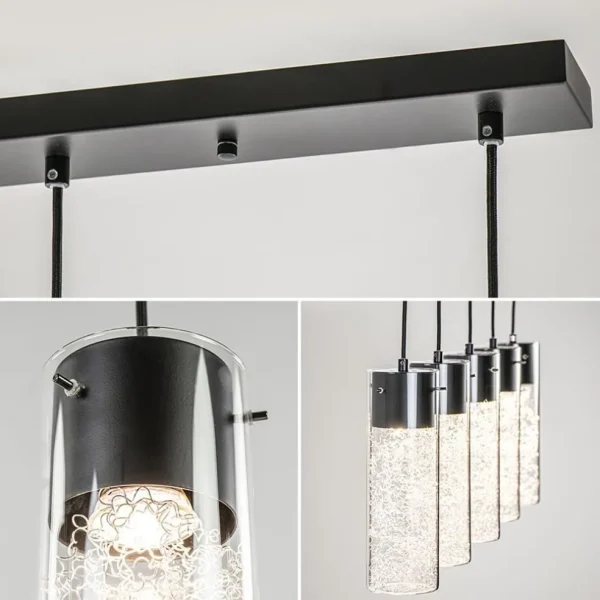 lichts_hanglamp_cilinder__2.webp Flash Sale Straluma 5-Lichts hanglamp cilinder helder glas met zwart