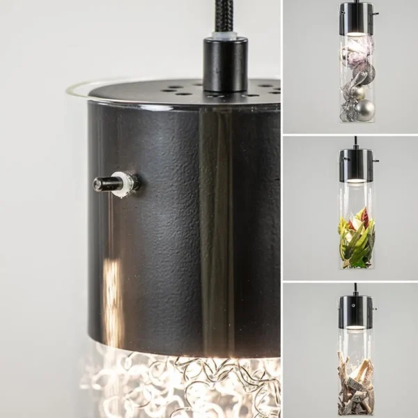 lichts_hanglamp_cilinder__3.webp Flash Sale Straluma 5-Lichts hanglamp cilinder helder glas met zwart