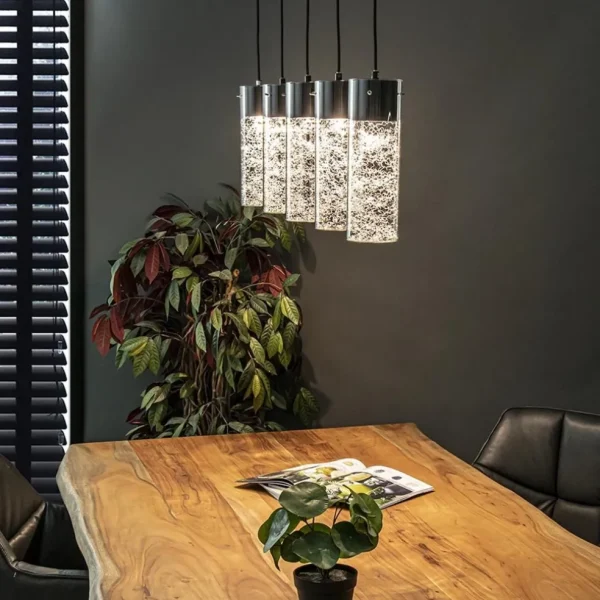lichts_hanglamp_cilinder__4.webp Flash Sale Straluma 5-Lichts hanglamp cilinder helder glas met zwart