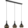 Shop Straluma 3-Lichts hanglamp kegels mat zwart met goud