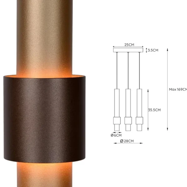 lichts_hanglamp_led_cilin_3.webp New Straluma 3-Lichts hanglamp LED cilinders bruin rond