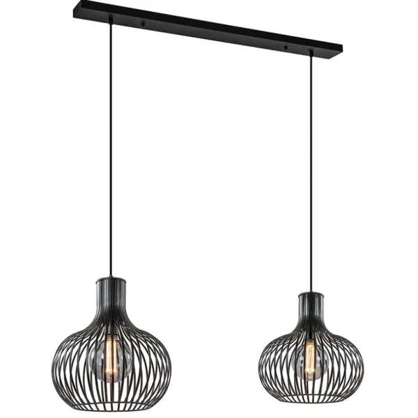 lichts_hanglamp_met_mat_z_1.webp New Straluma 2-Lichts hanglamp met mat zwarte draad kappen