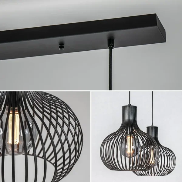 lichts_hanglamp_met_mat_z_2.webp New Straluma 2-Lichts hanglamp met mat zwarte draad kappen