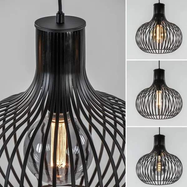 lichts_hanglamp_met_mat_z_3.webp New Straluma 2-Lichts hanglamp met mat zwarte draad kappen
