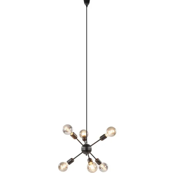 Cheap Straluma 6-Lichts hanglamp zwart exclusief lichtbron