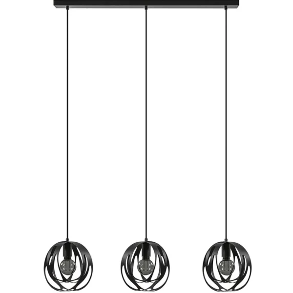 lichts_hanglamp_zwart_met_0-7.webp Flash Sale Straluma 3-Lichts hanglamp zwart met ronde kappen