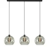 Sale Straluma 3-Lichts hanglamp zwart met smoke glas