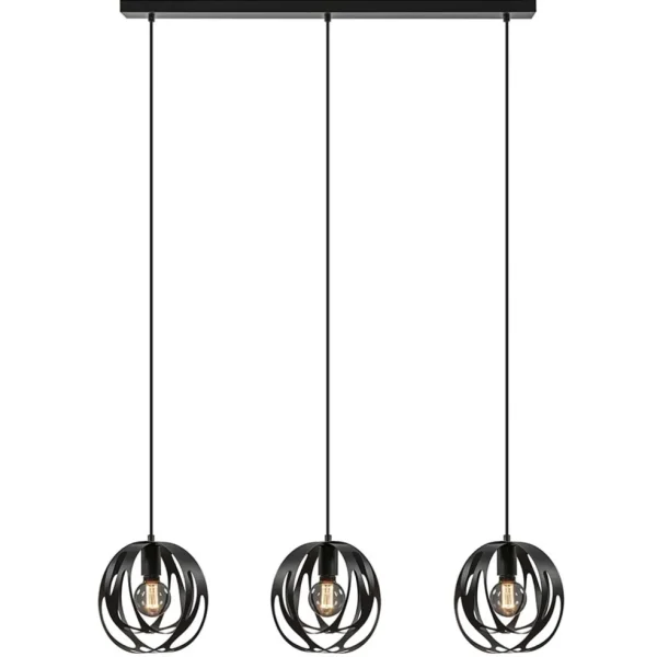 lichts_hanglamp_zwart_met_1-7.webp Flash Sale Straluma 3-Lichts hanglamp zwart met ronde kappen