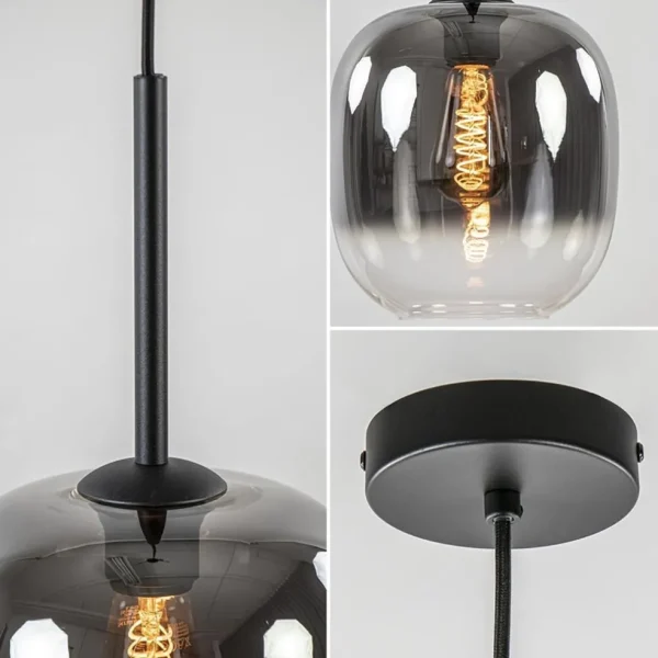lichts_hanglamp_zwart_met_2-1.webp Discount Straluma 1-Lichts hanglamp zwart met smoke/helder glas