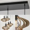 lichts_hanglamp_zwart_met_2-4.webp New Straluma 5-Lichts hanglamp zwart met naturel houten kappen