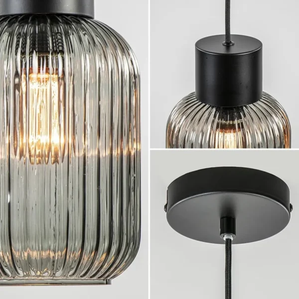 lichts_hanglamp_zwart_met_2.webp New Straluma 1-Lichts hanglamp zwart met smoke glazen cilinder