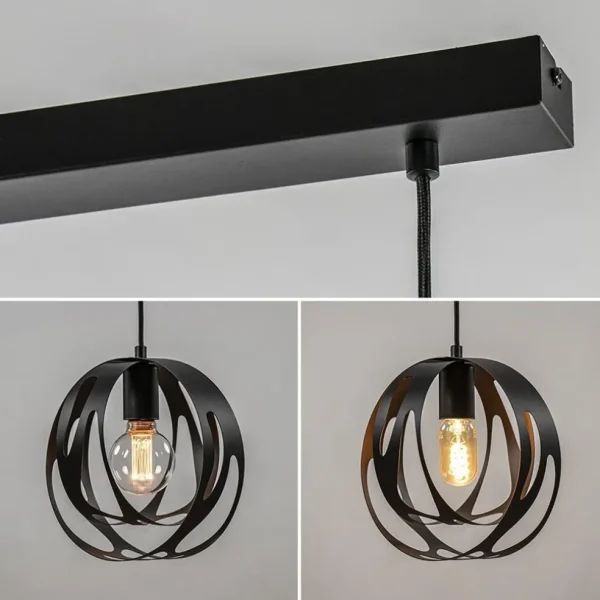 lichts_hanglamp_zwart_met_3-6.webp Flash Sale Straluma 3-Lichts hanglamp zwart met ronde kappen