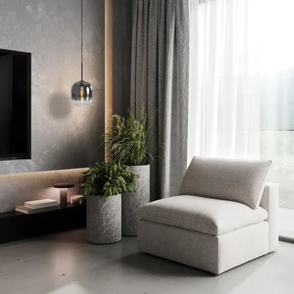 lichts_hanglamp_zwart_met_4-1.webp Discount Straluma 1-Lichts hanglamp zwart met smoke/helder glas