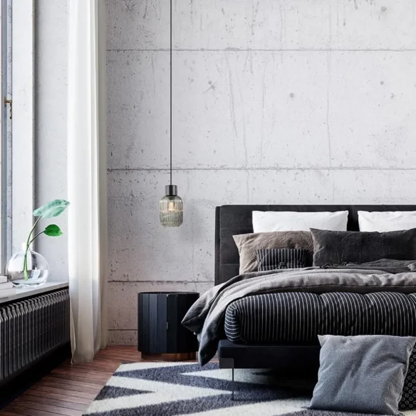 lichts_hanglamp_zwart_met_4.webp New Straluma 1-Lichts hanglamp zwart met smoke glazen cilinder