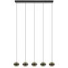 Cheap Straluma 5-Lichts LED eettafelhanglamp zwart met champagne glas