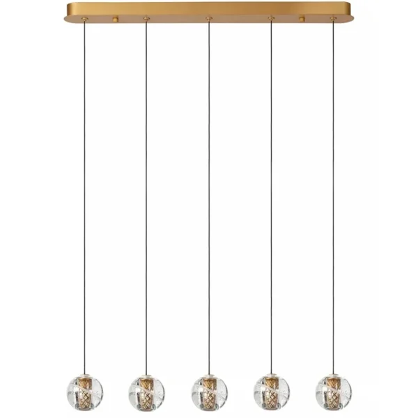 lichts_led_eettafelhangla_0-3.webp Best Straluma 5-Lichts LED eettafelhanglamp goud met glas