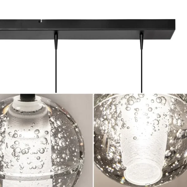 lichts_led_eettafelhangla_3-2.webp New Straluma 5-Lichts LED eettafelhanglamp helder glazen bollen