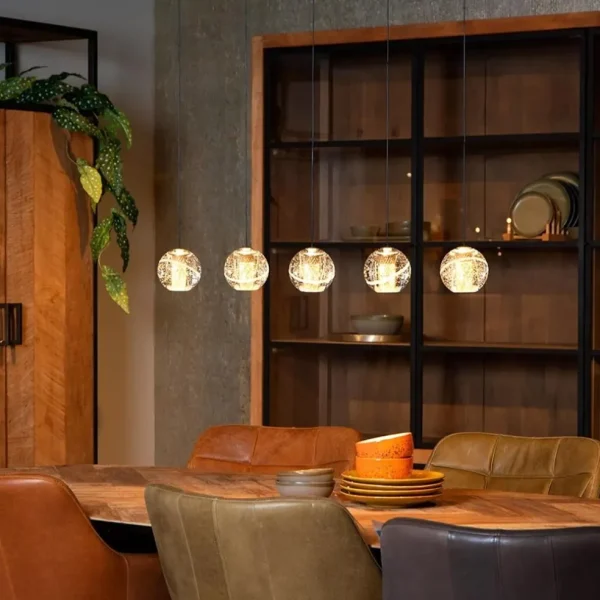 lichts_led_eettafelhangla_4-3.webp Best Straluma 5-Lichts LED eettafelhanglamp goud met glas