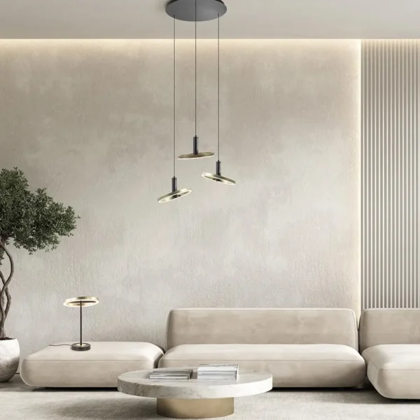 lichts_led_hanglamp_ringe_4.webp Cheap Straluma 3-Lichts LED hanglamp ringen rond zwart/goud dimbaar