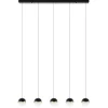 Online Straluma 5-Lichts LED hanglamp zwart met diamant zand 3-standen dimbaar