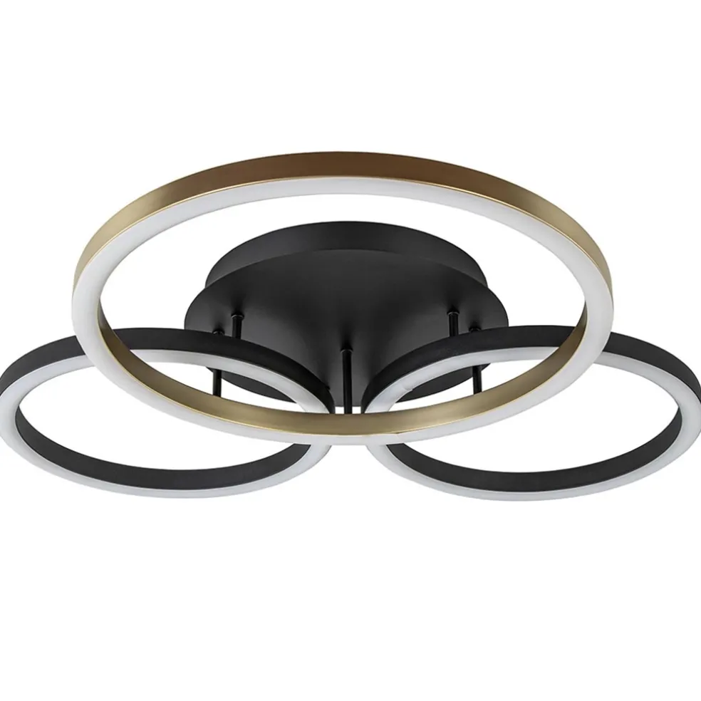 lichts_led_plafondlamp_zw_0.webp Best Sale Straluma 3-Lichts LED plafondlamp zwart/goud 3-standen dimbaar