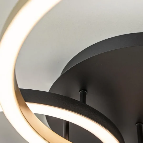 lichts_led_plafondlamp_zw_3.webp Best Sale Straluma 3-Lichts LED plafondlamp zwart/goud 3-standen dimbaar
