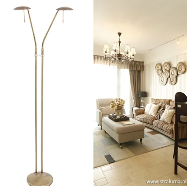 lichts_leeslamp_brons_led_4.webp Store Straluma 2-Lichts leeslamp brons LED dimbaar