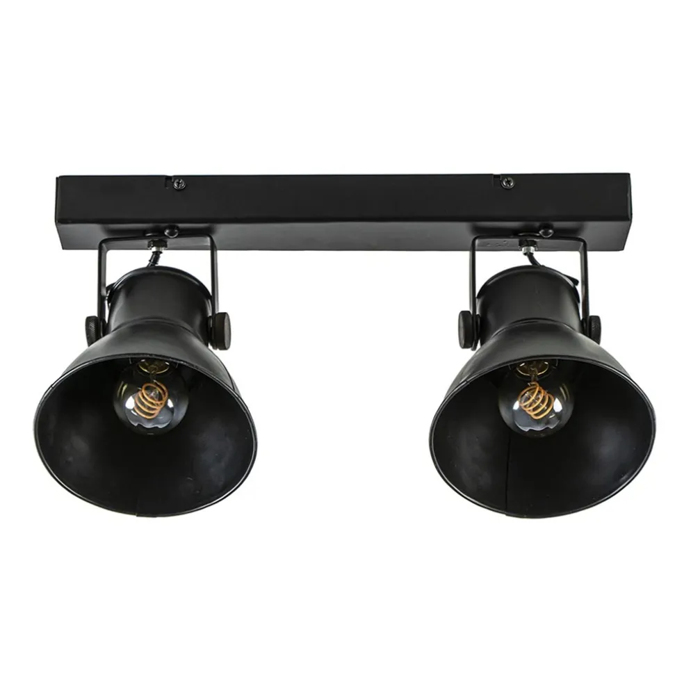 lichts_metalen_plafondlam_0.webp Outlet Straluma 2-Lichts metalen plafondlamp Eliano mat zwart